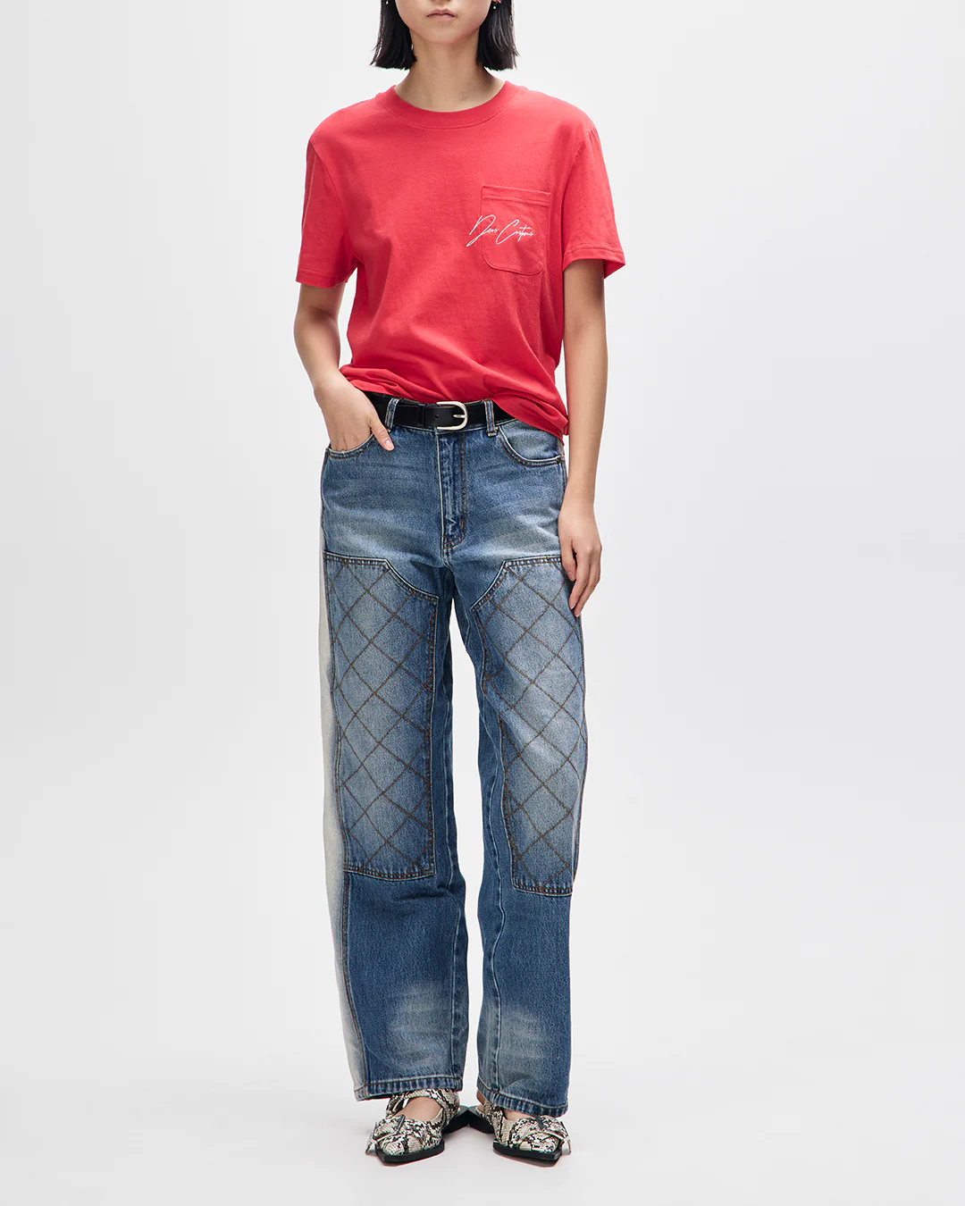 Bird Scratch Tee - Poinsettia Red - Image 5