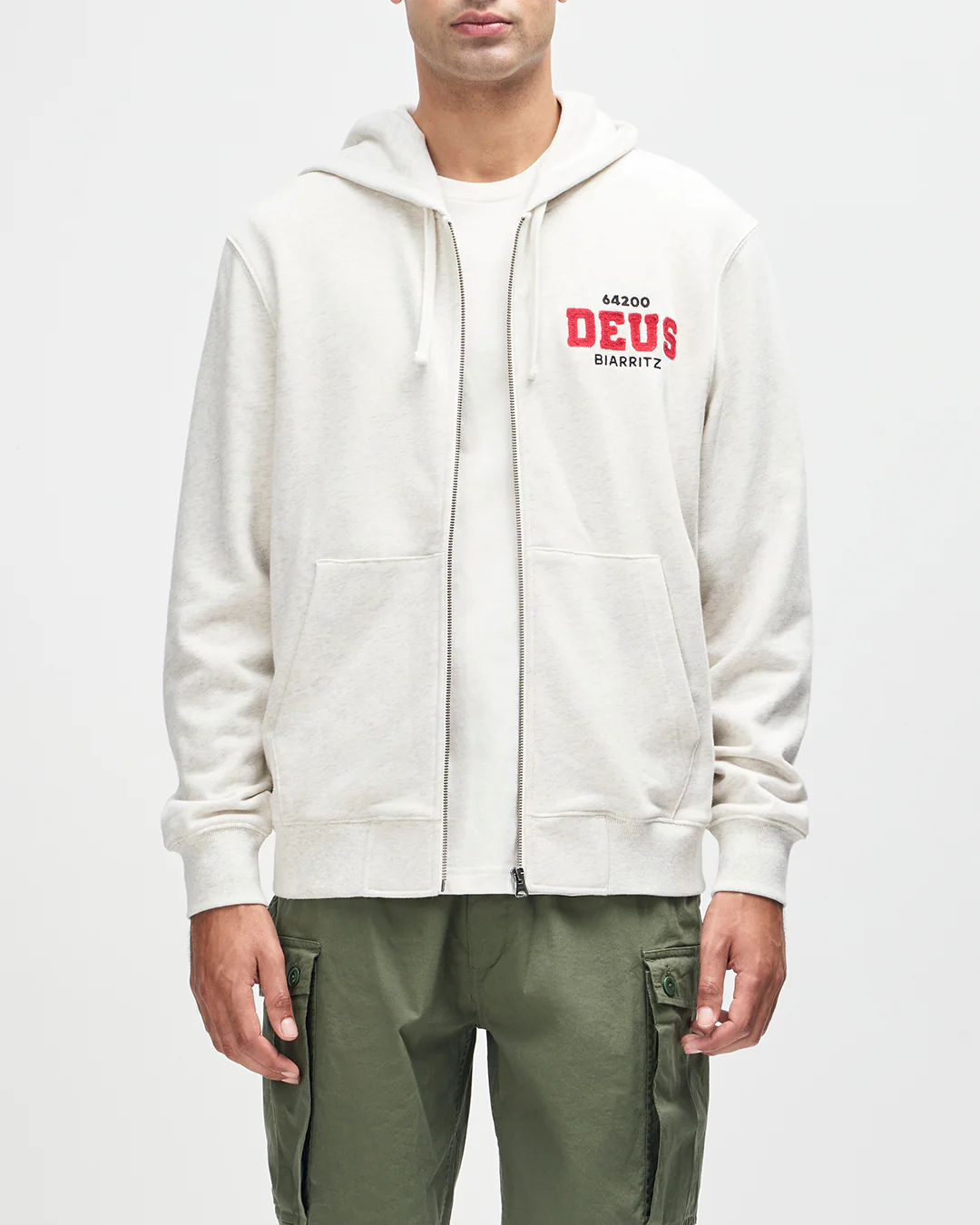 Buck Up Zip Hoodie - Lt Grey Marle