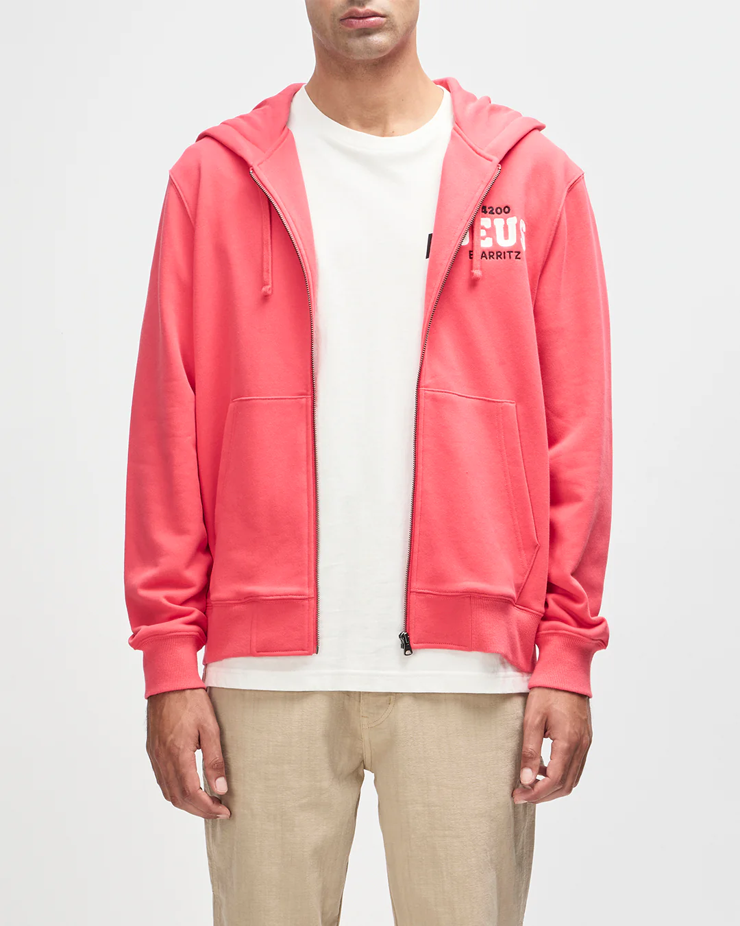 Buck Up Zip Hoodie - Melon Red
