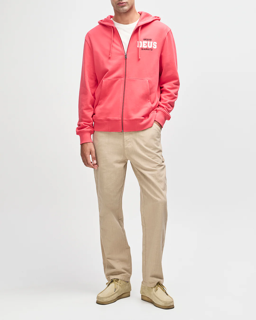 Buck Up Zip Hoodie - Melon Red - Image 9