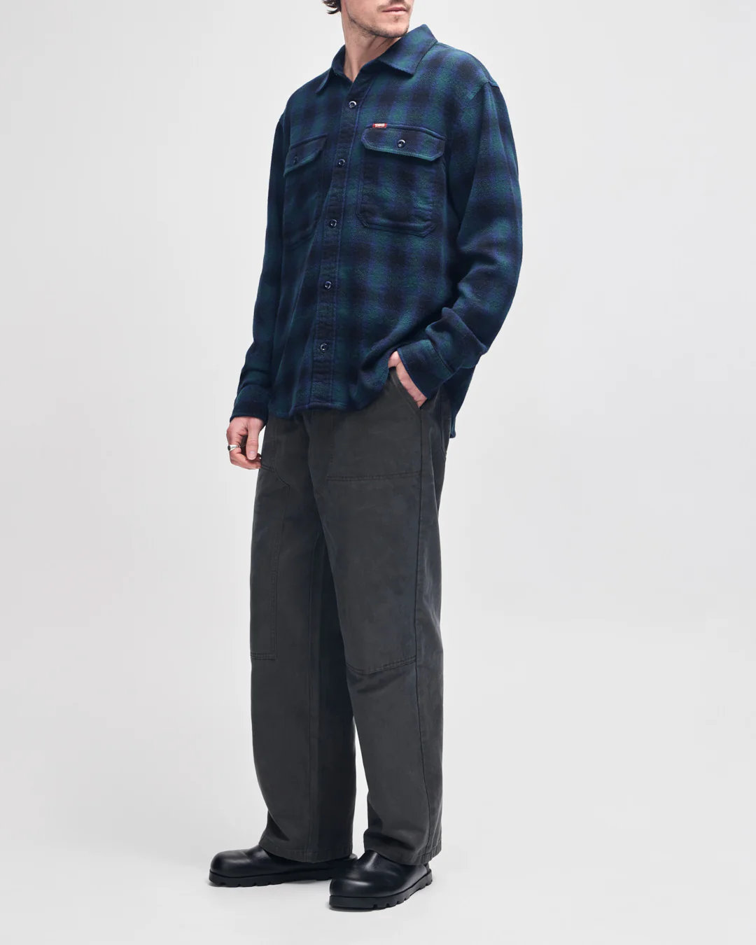 Carm Check Shirt - Black Check - Image 10