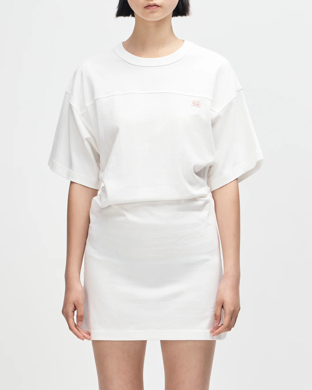 Christine Embro Tee Dress - Antique White