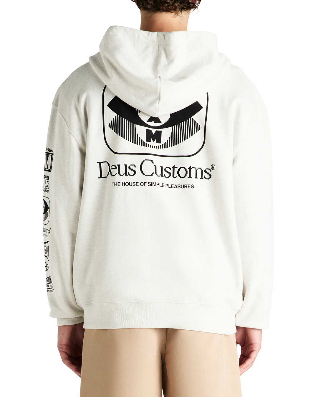 Cinematic Static Zip Hoodie - Light Grey Marle - Image 2