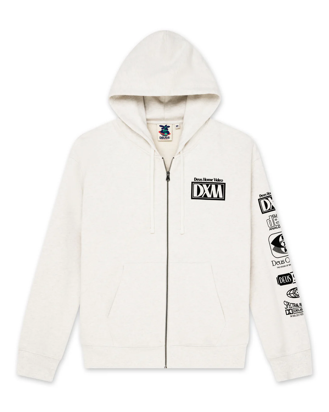 Cinematic Static Zip Hoodie - Light Grey Marle - Image 4