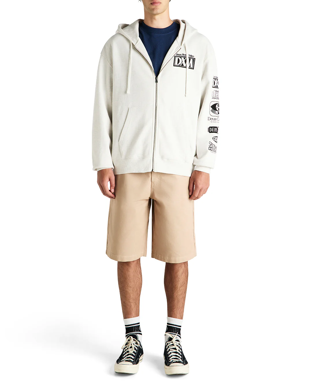 Cinematic Static Zip Hoodie - Light Grey Marle - Image 5