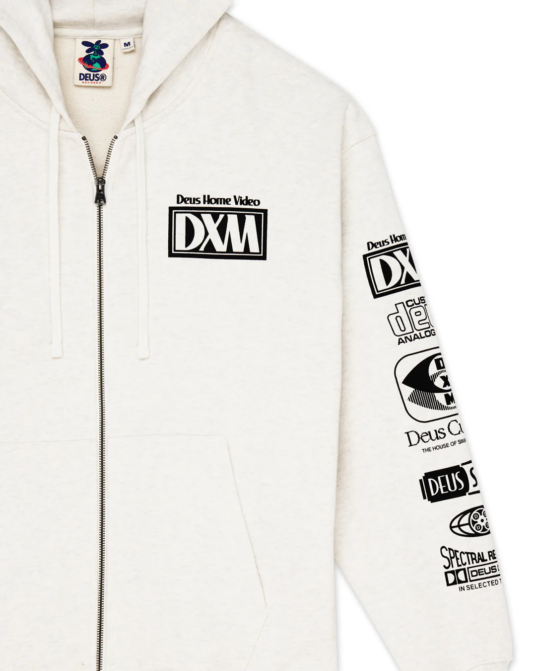 Cinematic Static Zip Hoodie - Light Grey Marle - Image 7