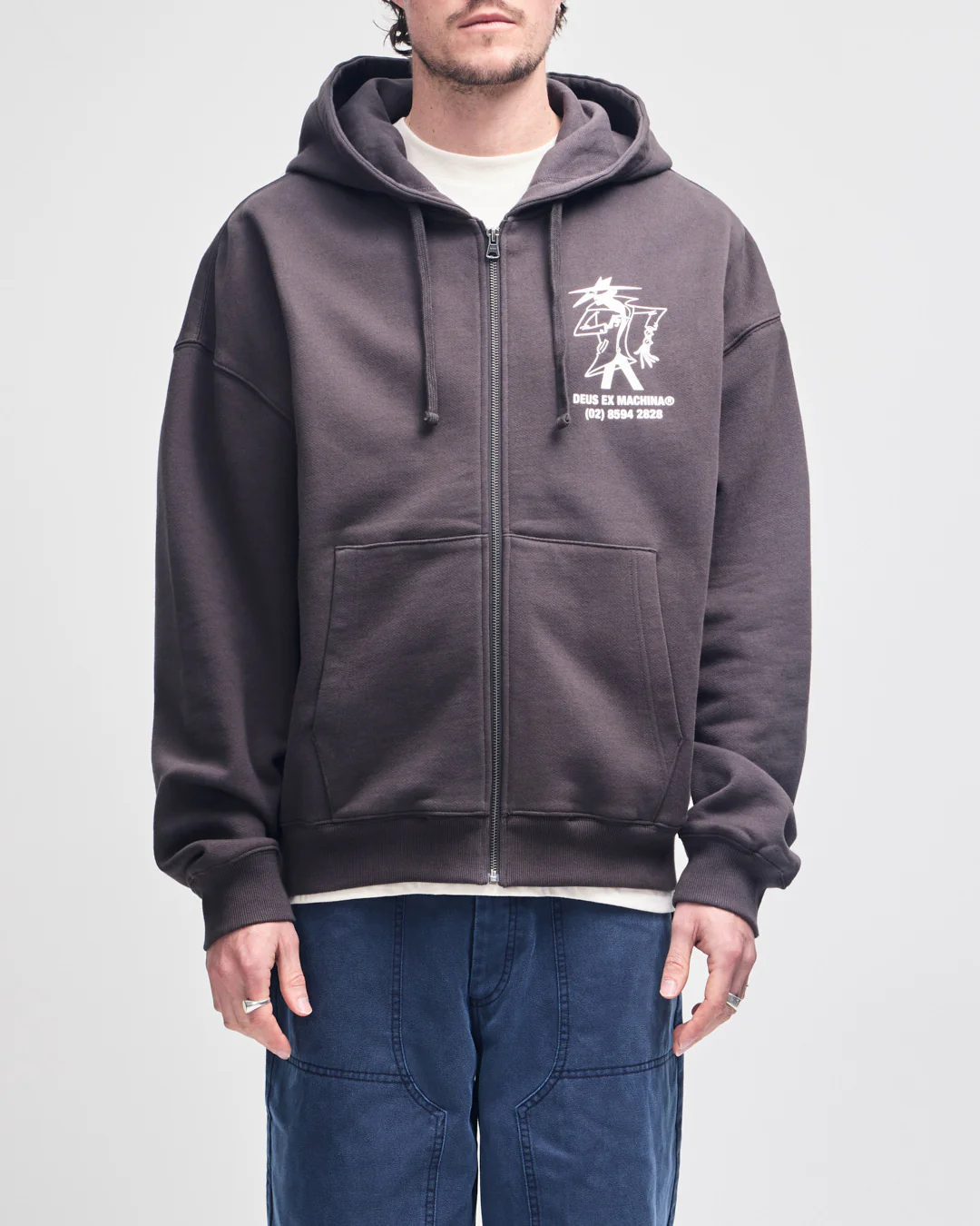 Clock It Zip Hoodie - Anthracite