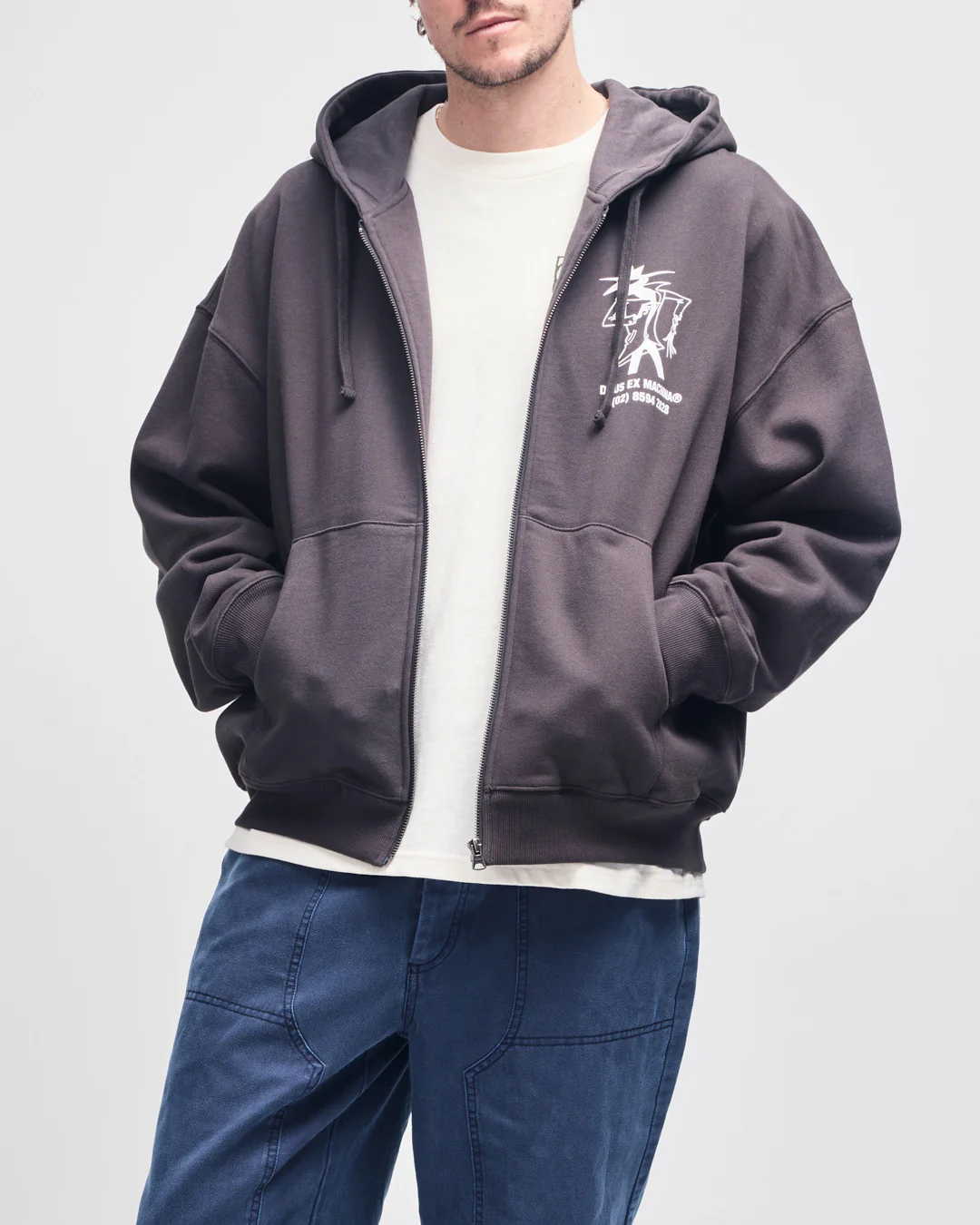 Clock It Zip Hoodie - Anthracite - Image 9