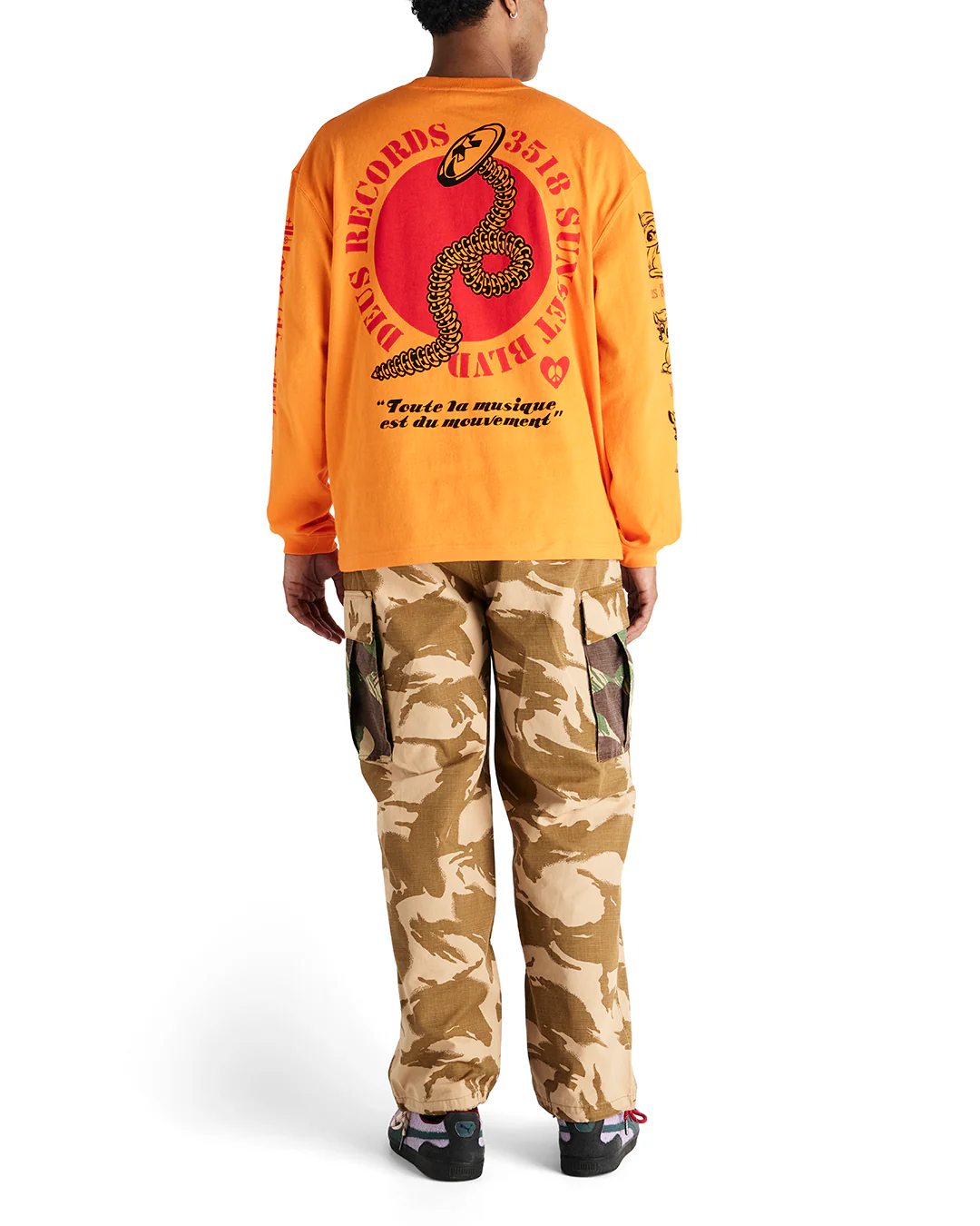 Dancing Ghost Ls Tee - Persimmon Orange - Image 4