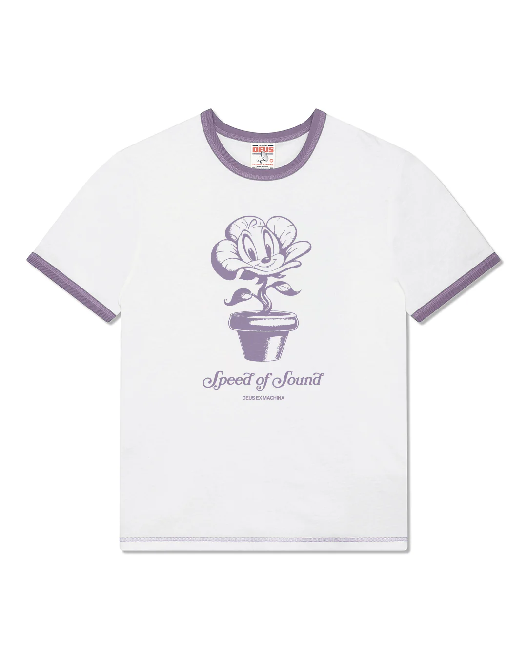 Green Thumb Ringer Tee - Dirty White-Lilac