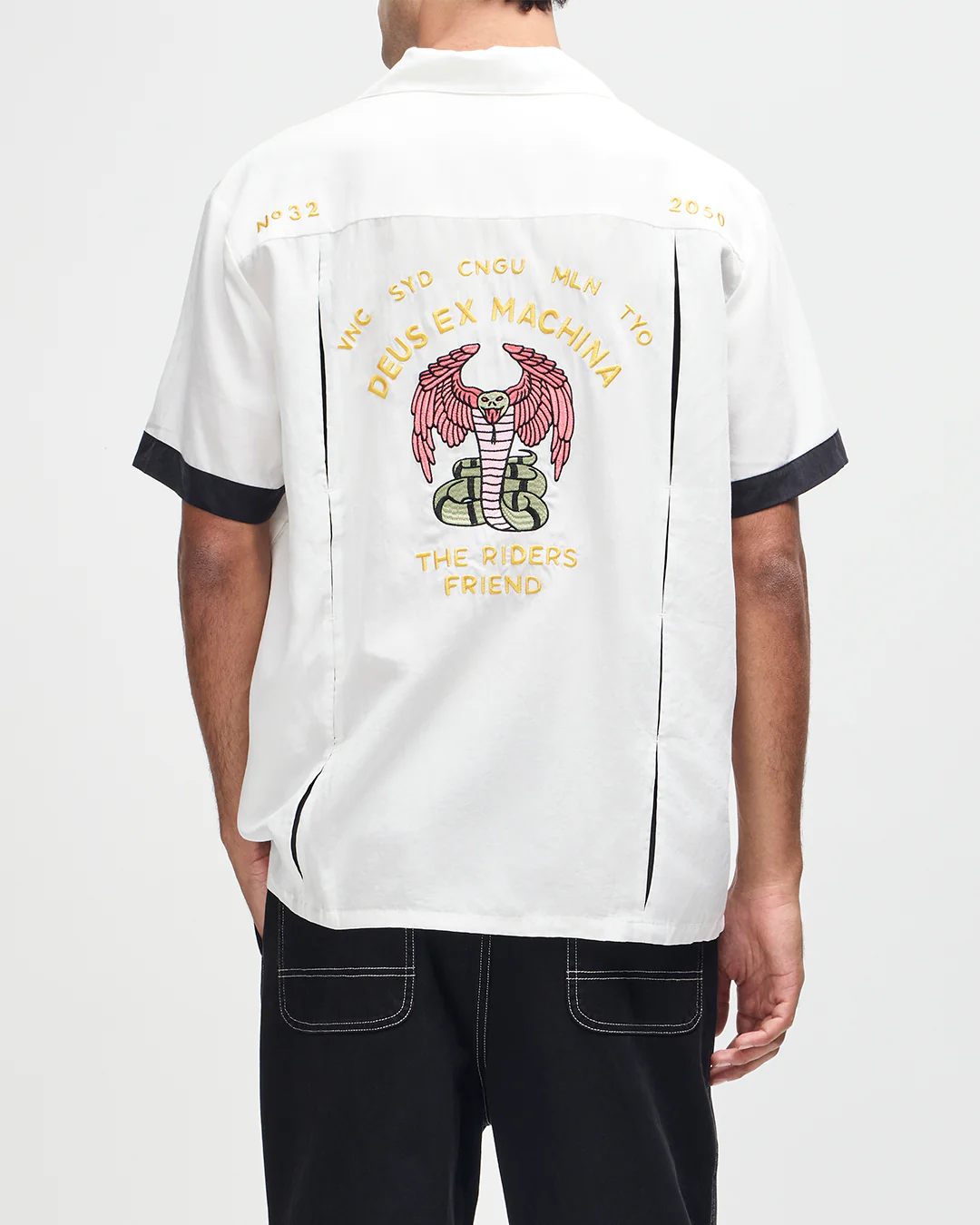 Hisssterical Bowling Shirt - Vintage White