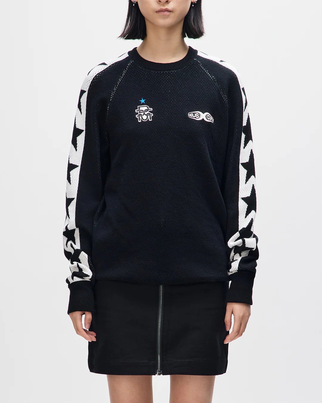 Icon Mesh Knit Top - Black