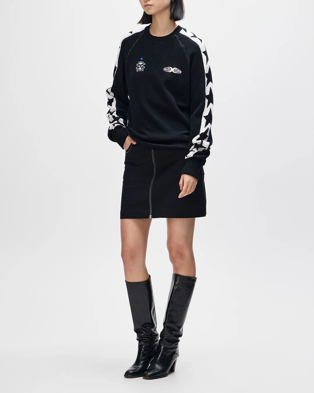 Icon Mesh Knit Top - Black - Image 4