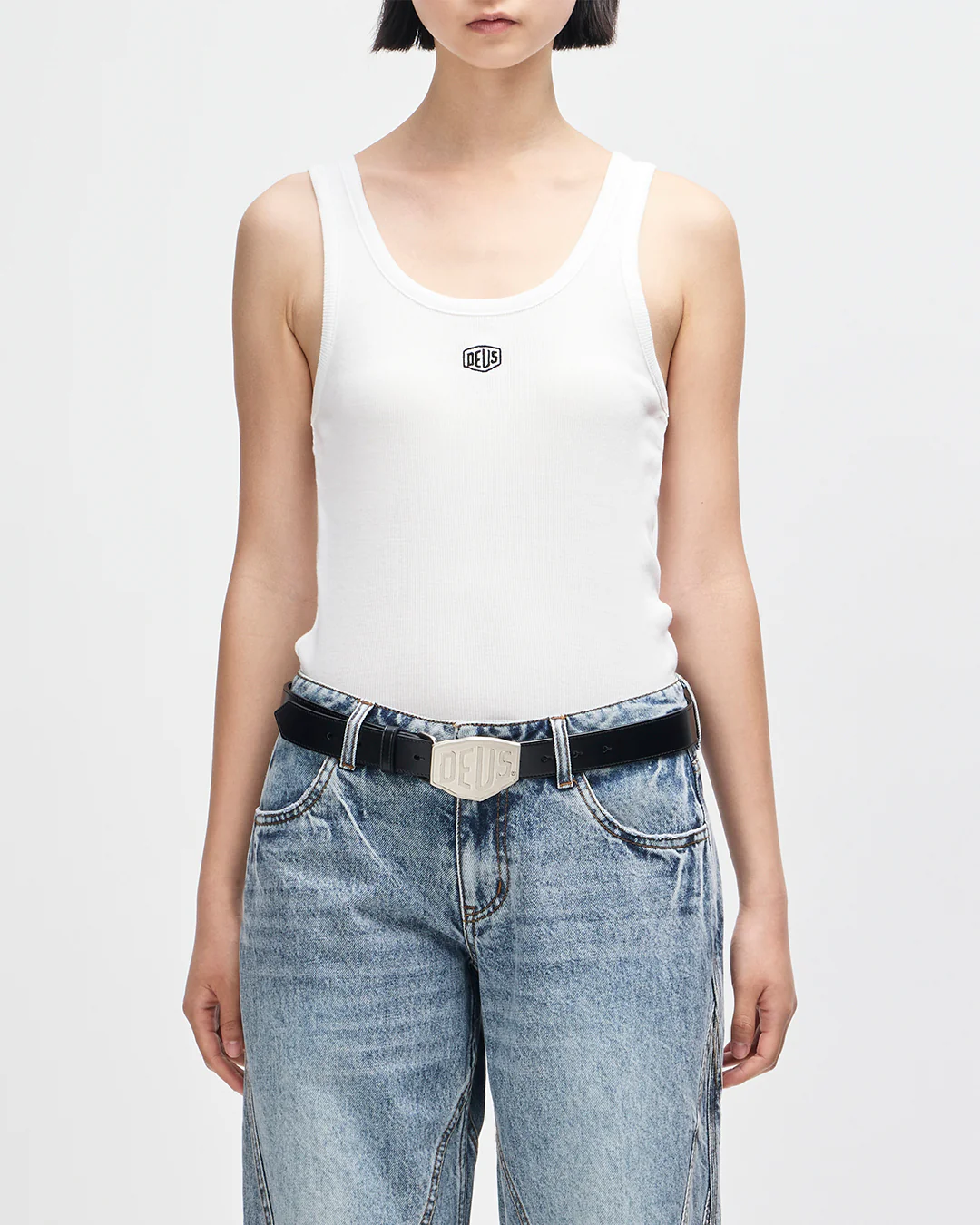 June Shield Tank - Vintage White