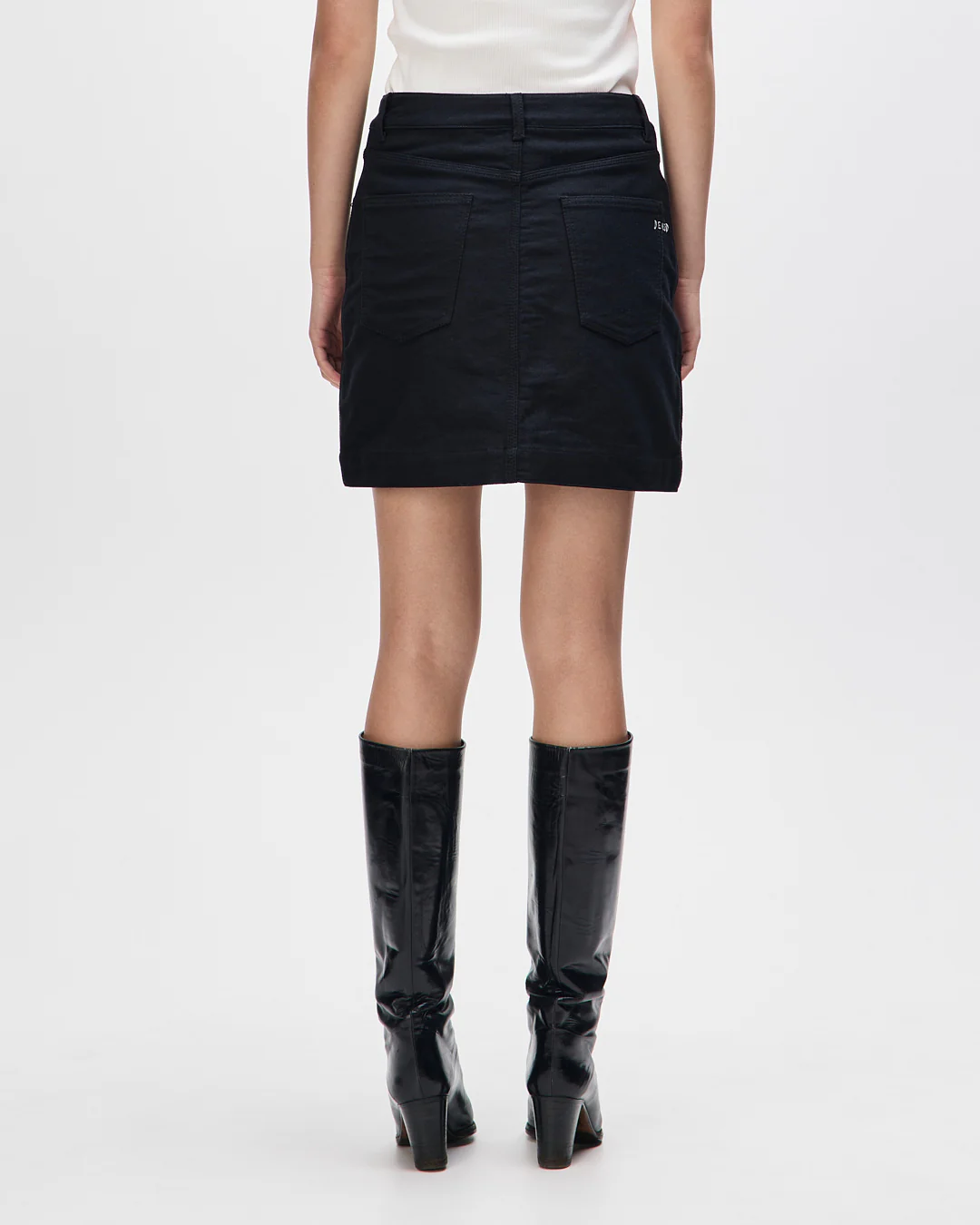 Outlaw Zip Mini Skirt - Black Rinse Wash - Image 2