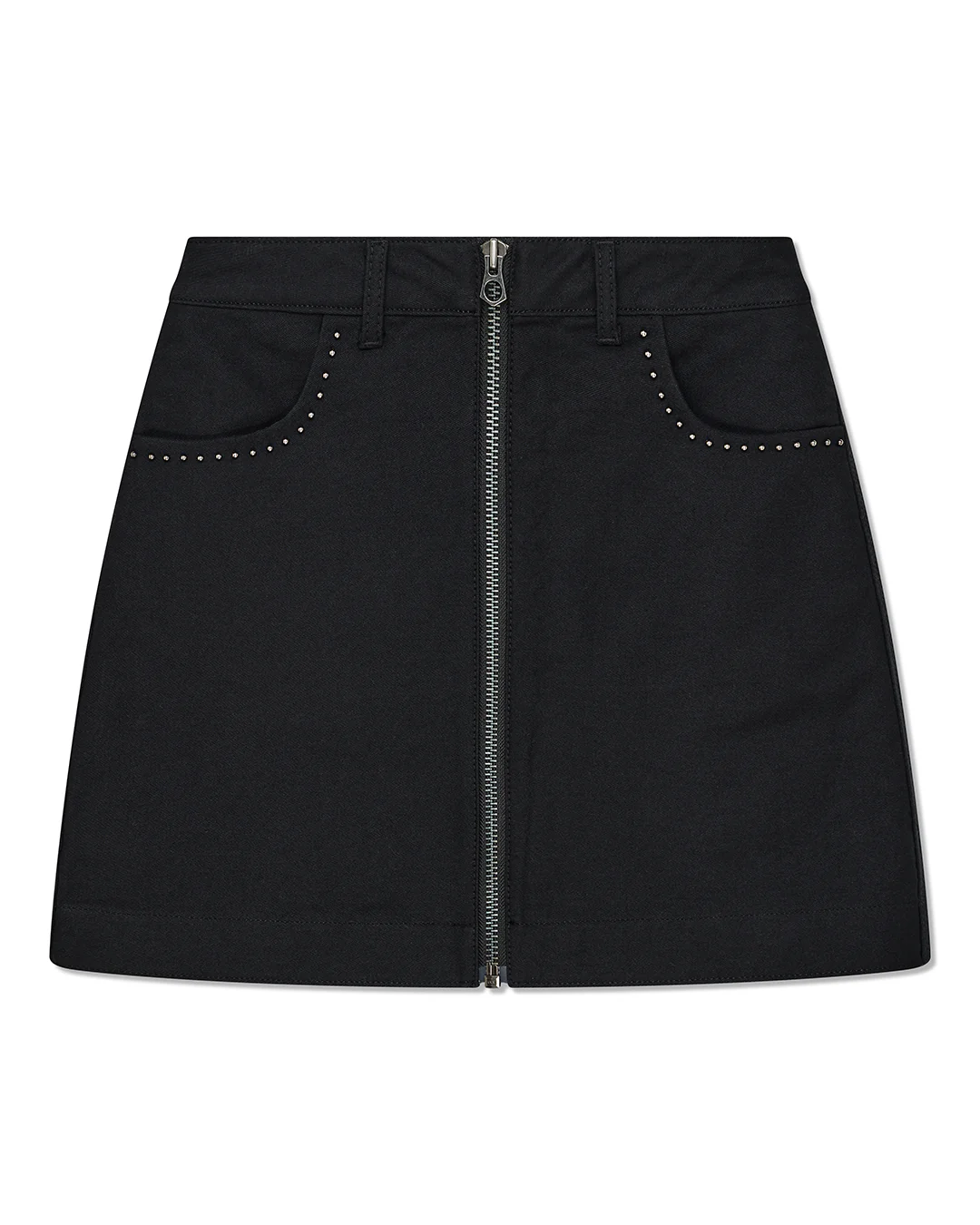 Outlaw Zip Mini Skirt - Black Rinse Wash - Image 3