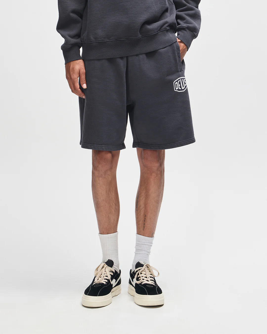Shield Garment Dyed Track Short - Black