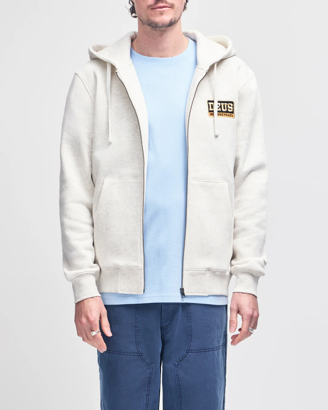 Stockton Zip Hoodie - Lt Grey Marle