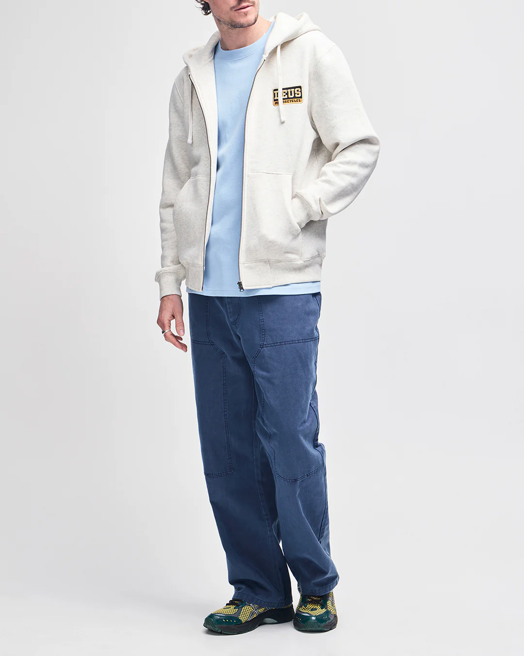 Stockton Zip Hoodie - Lt Grey Marle - Image 5