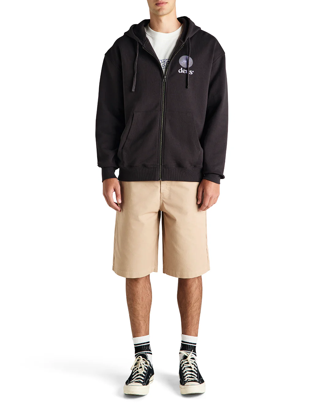 Strata Zip Hoodie - Anthracite (Lilac Print) - Image 3