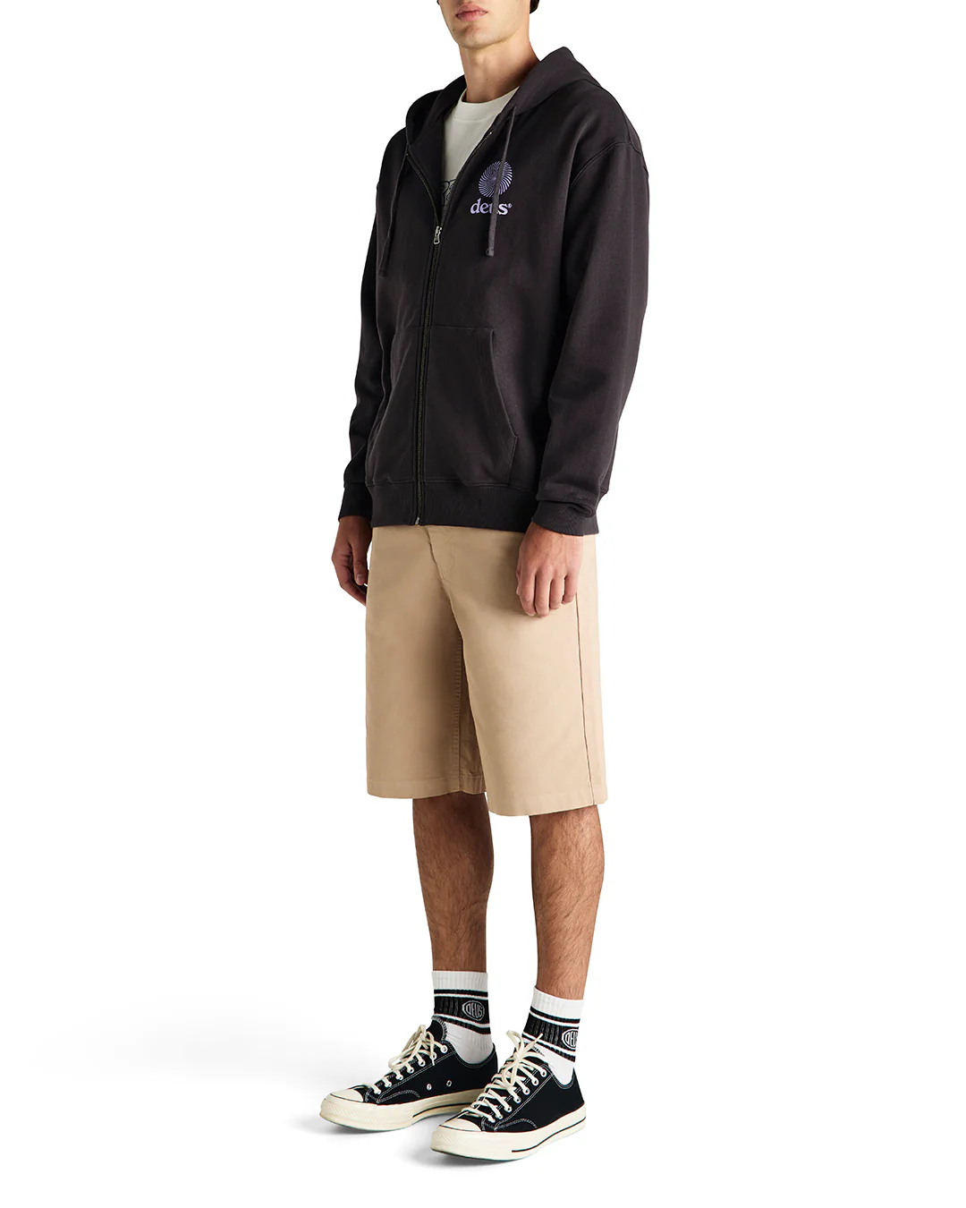 Strata Zip Hoodie - Anthracite (Lilac Print) - Image 5