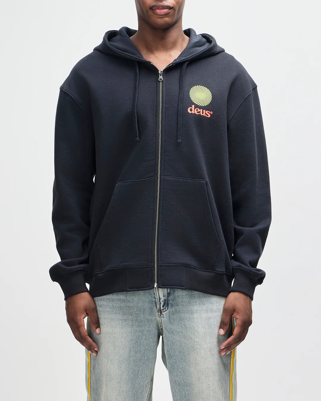 Strata Zip Hoodie - Black