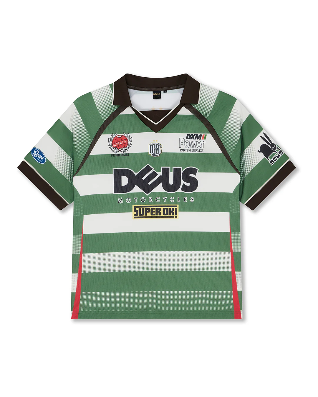 Stripe Ss Moto Jersey - Green