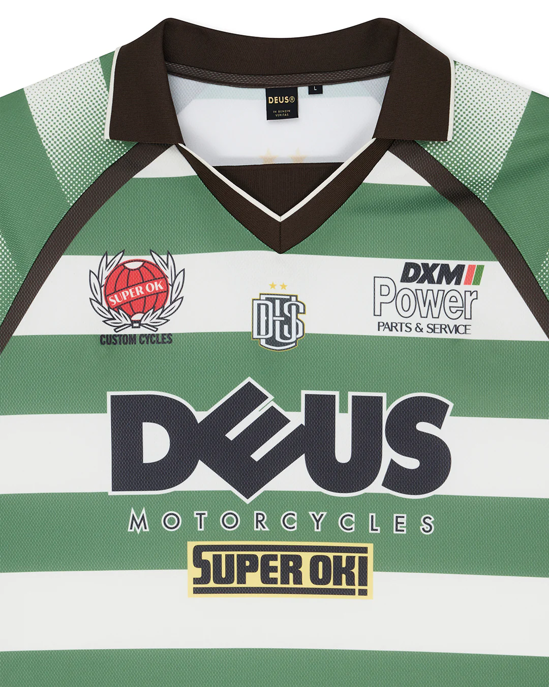 Stripe Ss Moto Jersey - Green - Image 3