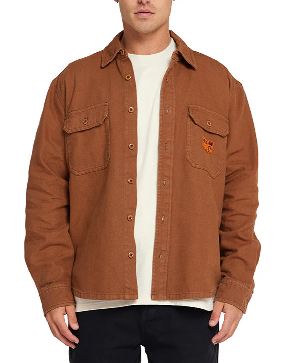 Too Busy Canvas Shirt - Toffee Brown