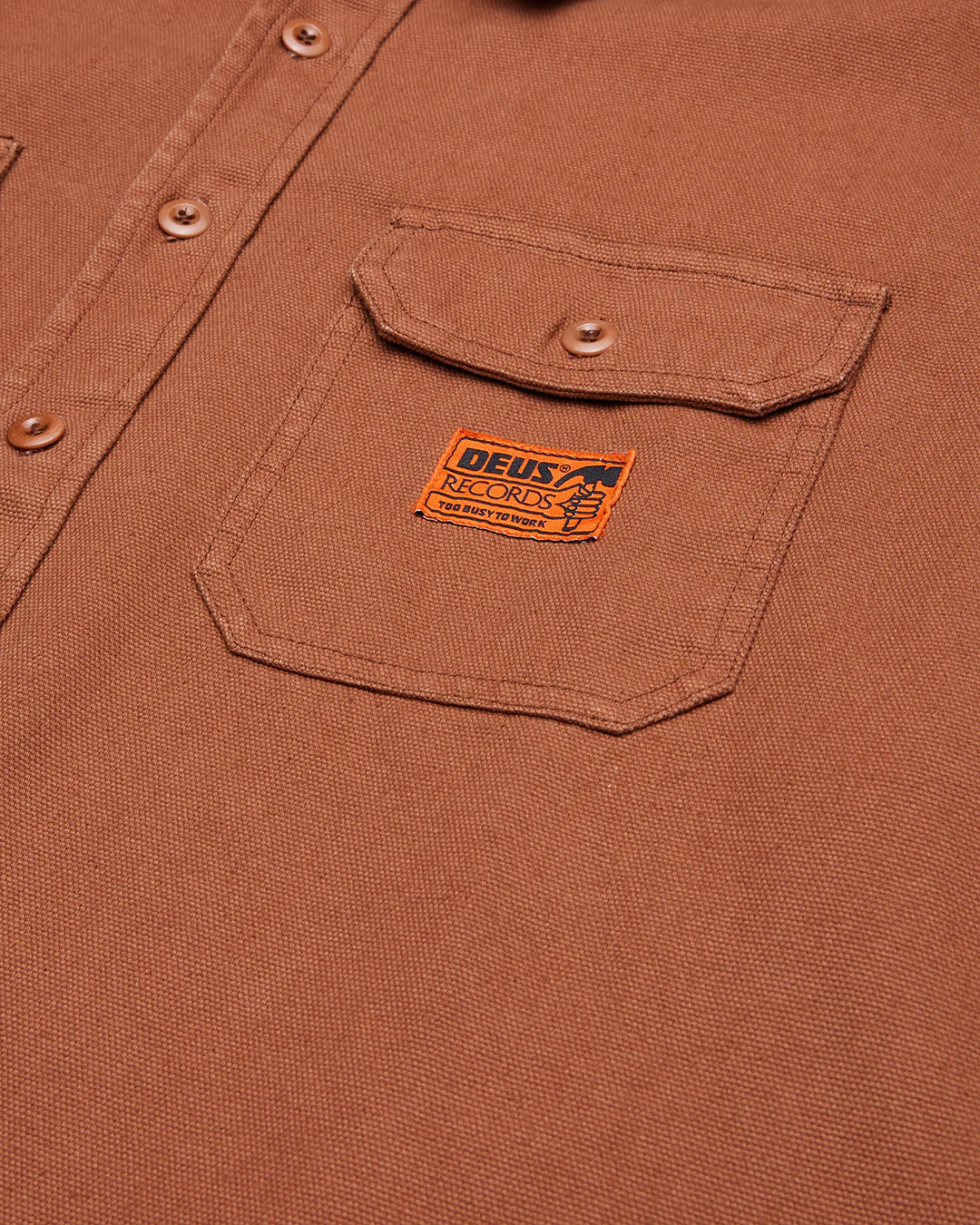 Too Busy Canvas Shirt - Toffee Brown - Image 7