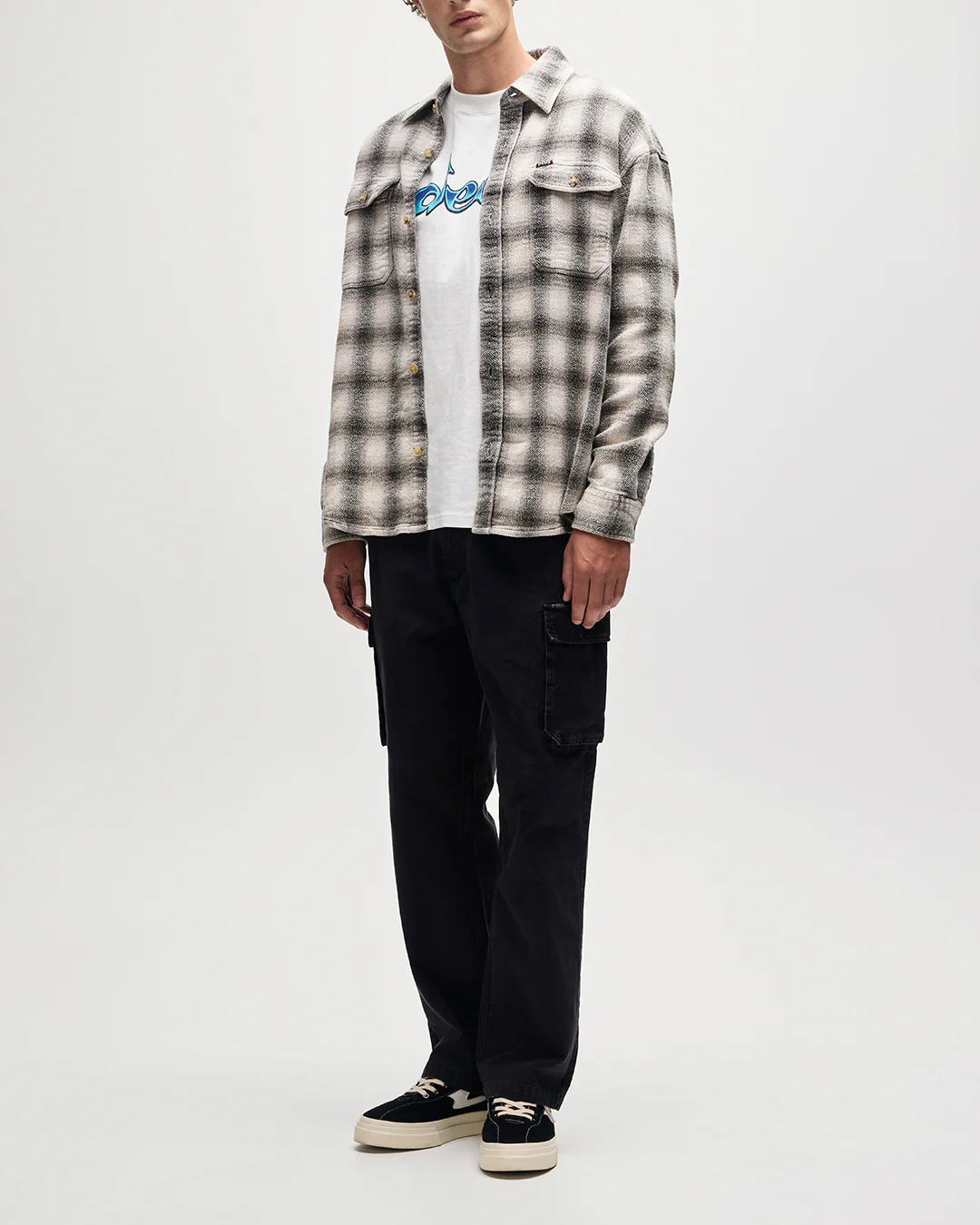 Too Busy To Work Check Shirt - White Check - Image 6
