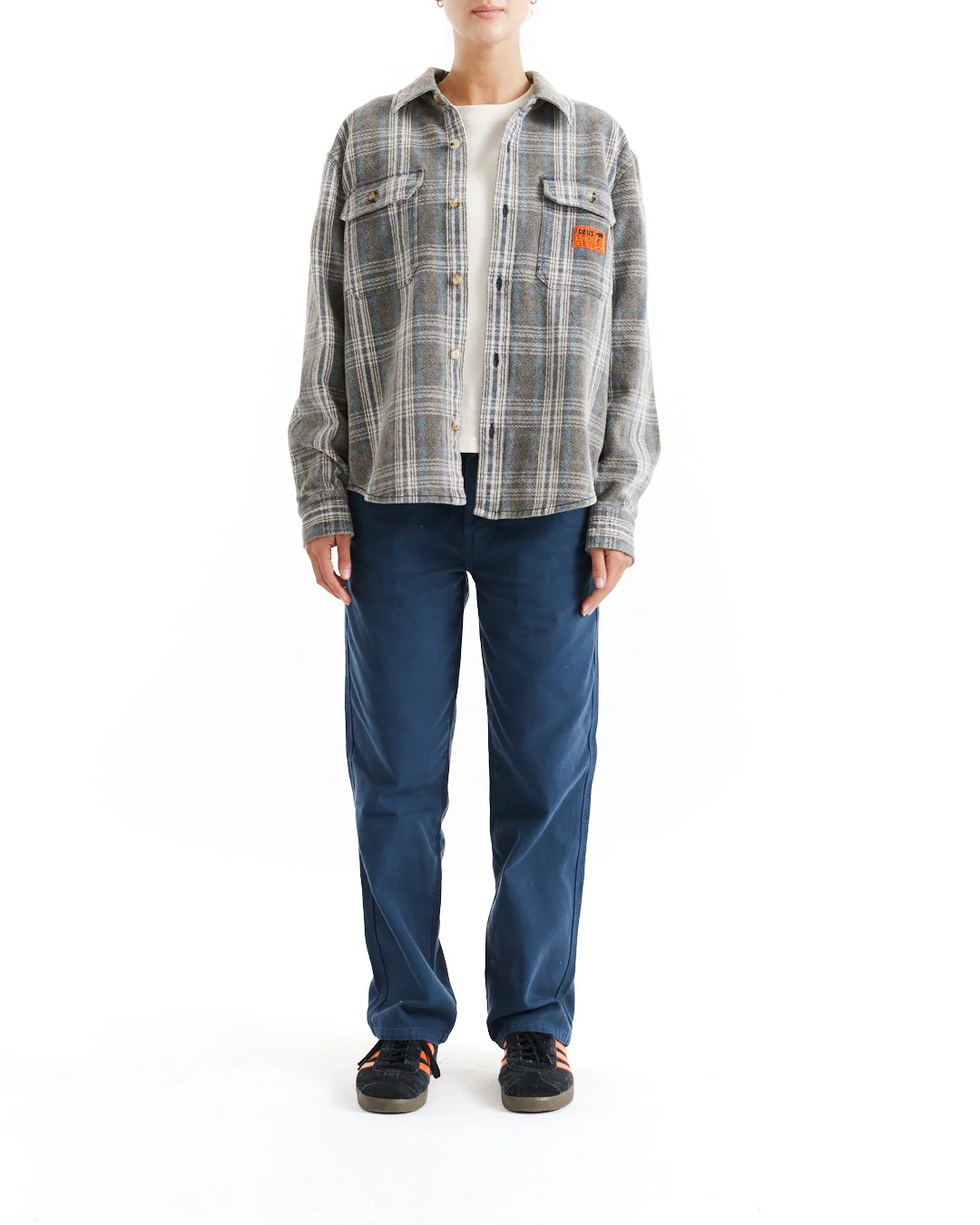 Too Busy To Work Flannel Shirt - Black Check - Image 3